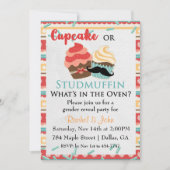 Cupcake of Stud Muffin Baby Shower Uitnodiging (Voorkant)