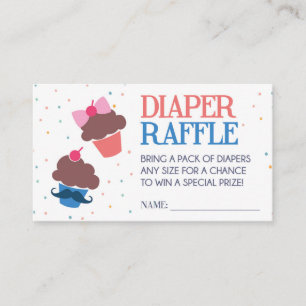 Cupcake of Stud Muffin Diaper Raffle Ticket Informatiekaartje