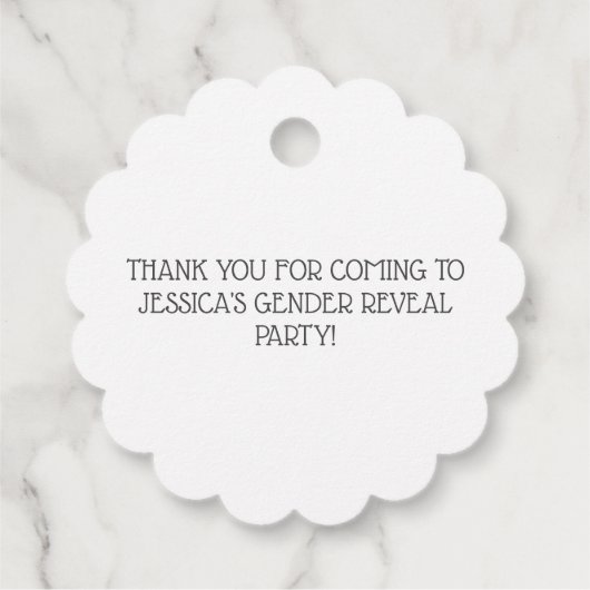 Cupcake of Stud Muffin Gender onthullen Bedankjes Labels (Achterkant)