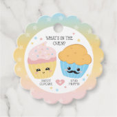Cupcake of Stud Muffin Gender onthullen Bedankjes Labels (Voorkant)