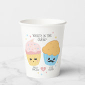 Cupcake of Stud Muffin Gender onthullen Papieren Bekers (Achterkant)