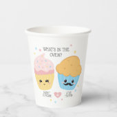Cupcake of Stud Muffin Gender onthullen Papieren Bekers (Voorkant)