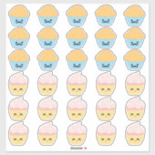 Cupcake of Stud Muffin Gender Reopenbaarmakingsfee Sticker (Vel)