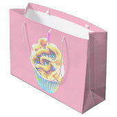 Cupcake om te vieren groot cadeauzakje (Achterkant Gekanteld)