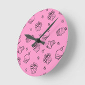 Cupcake omlijnt wandklok (Hoek)