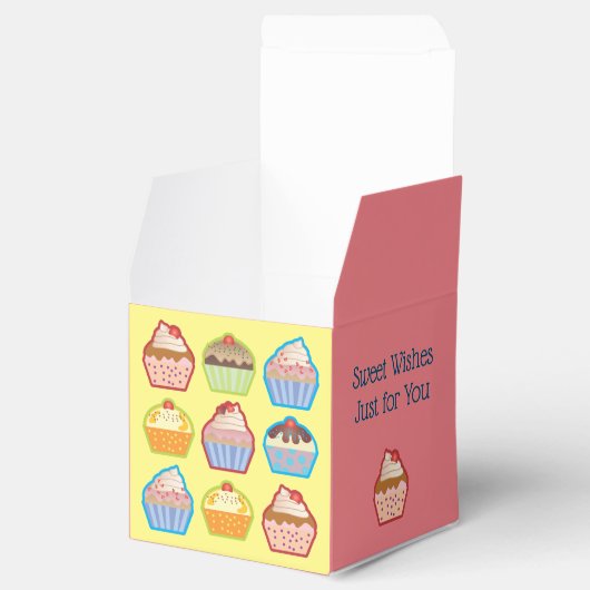 Cupcake-ontwerp Bedankdoosjes (Geopend)