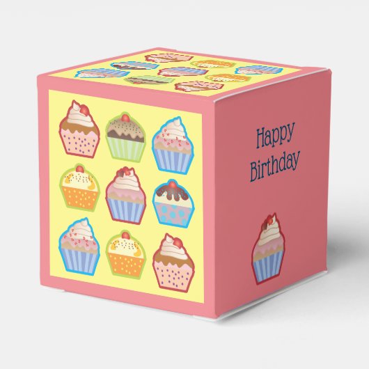 Cupcake-ontwerp Bedankdoosjes (Achterkant)