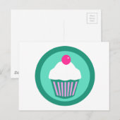 Cupcake-ontwerp Briefkaart (Voorkant / Achterkant)