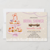 Cupcake op stand bruids douche uitnodiging (Voorkant)