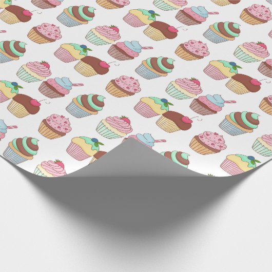 Cupcake-opvulpapier Cadeaupapier (Hoek)