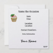 Cupcake - partijuitnodiging - SRF Kaart (Achterkant)