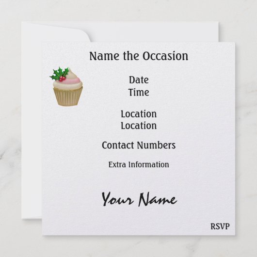 Cupcake - partijuitnodiging - SRF Kaart (Achterkant)