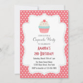 Cupcake Party Birthday Invitation Kaart (Voorkant)
