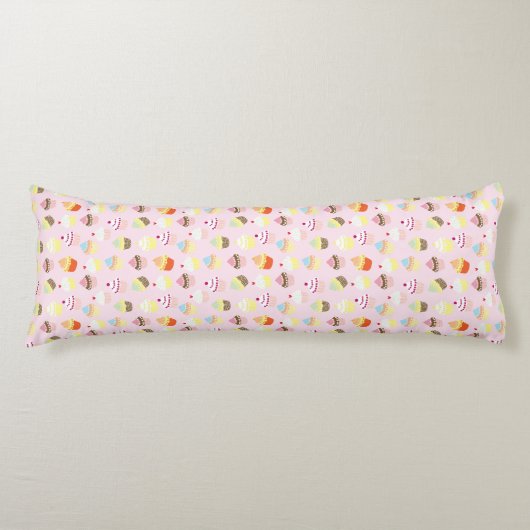 Cupcake Party body Pillow Lichaamskussen (Voorkant)