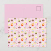 Cupcake Party Briefkaart (Voorkant / Achterkant)