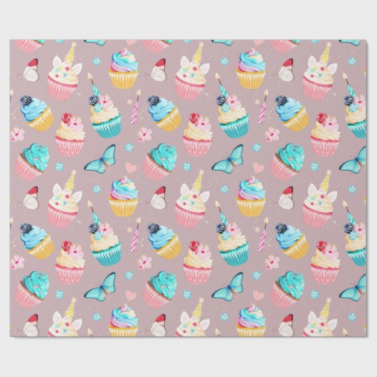 Cupcake Party Cadeaupapier (Vlak)
