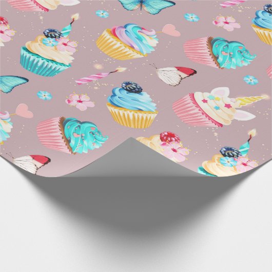 Cupcake Party Cadeaupapier (Hoek)