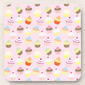 Cupcake Party Cork-Backed Onderzetters (Voorkant)