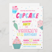 Cupcake Party Decoreren Verjaardag Uitnodiging (Voorkant / Achterkant)