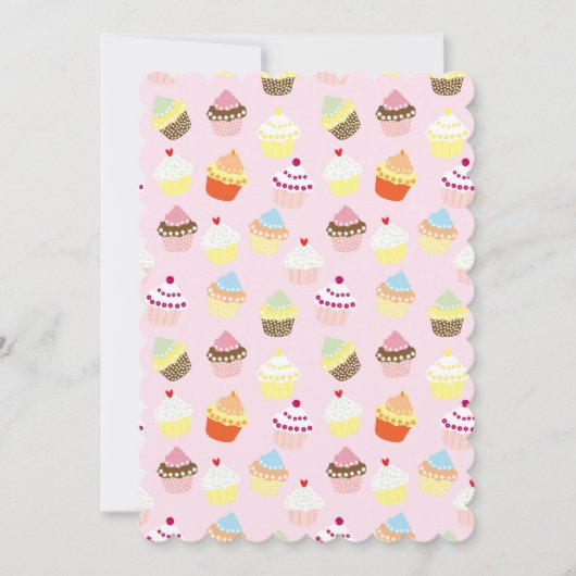Cupcake Party Flat Wenskaart Kaart (Voorkant)