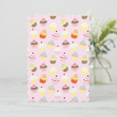 Cupcake Party Flat Wenskaart Kaart (Staand voorkant)
