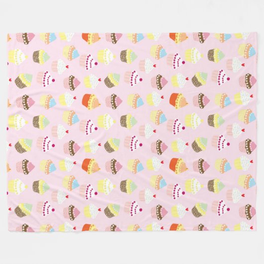 Cupcake Party Fleece Blanket (Voorkant (Horizontaal))