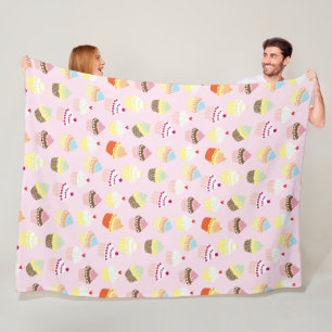 Cupcake Party Fleece Blanket Deken