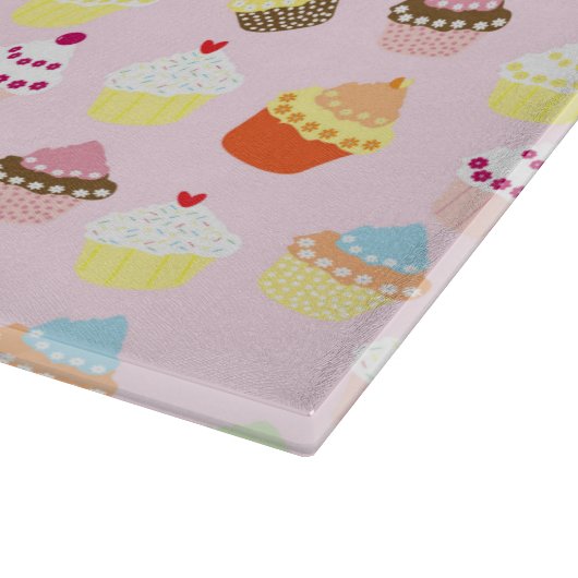 Cupcake Party Glass Cutting Board Snijplank (Hoek)