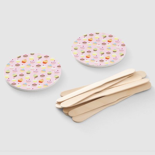 Cupcake Party Hand Fans Handwaaier (Niet-gemonteerd)