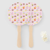 Cupcake Party Hand Fans Handwaaier (Voorkant en achterkant)