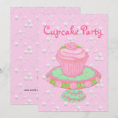 Cupcake Party Invitation Cards~Personalize! Kaart (Voorkant / Achterkant)