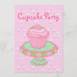 Cupcake Party Invitation Cards~Personalize! Kaart