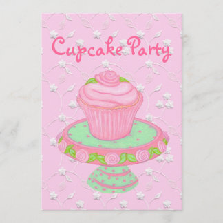 Cupcake Party Invitation Cards~Personalize! Kaart