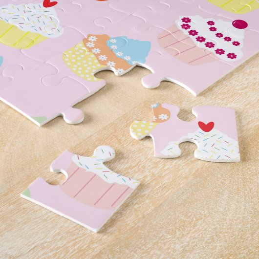 Cupcake Party Jigzaag Puzzle Legpuzzel (Zijkant)