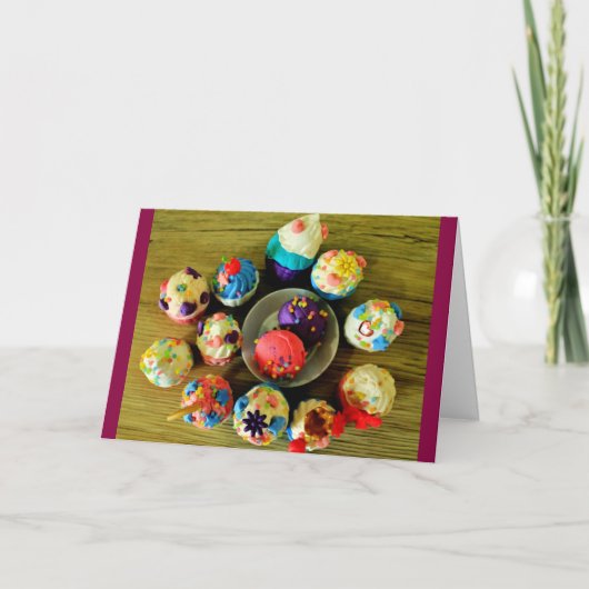 Cupcake Party Kaart (Voorkant)
