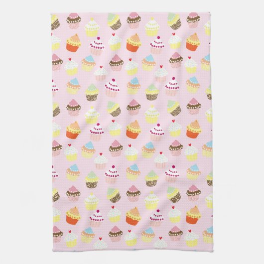 Cupcake Party Kitchen Towel Theedoek (Verticaal)