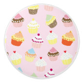 Cupcake Party Knob Keramische Knop (Voorkant)