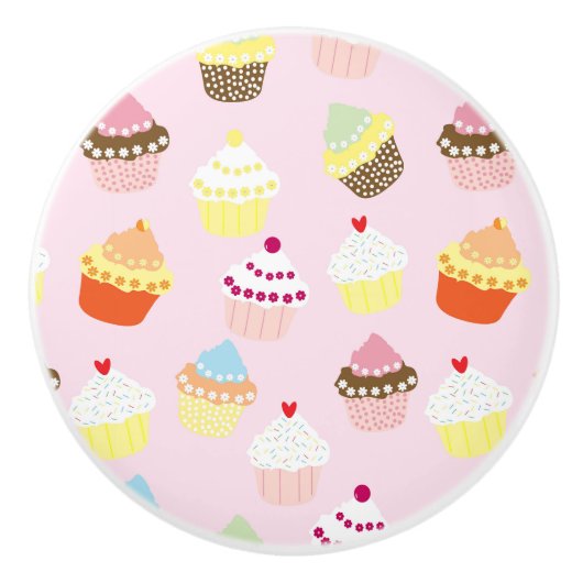 Cupcake Party Knob Keramische Knop (Voorkant)