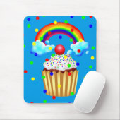 Cupcake party met regenboog en springen muismat (Met muis)
