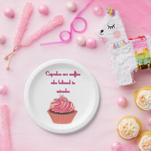 Cupcake Party Papier Borden 7" Papieren Bordje (Feest)