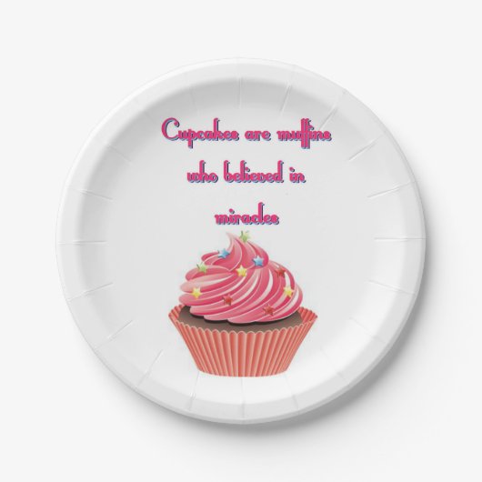 Cupcake Party Papier Borden 7" Papieren Bordje (Voorkant)