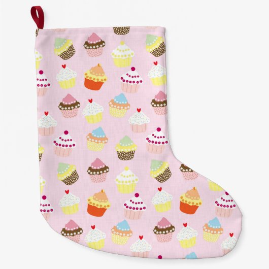Cupcake Party Stocking Grote Kerstsok (Voorkant)
