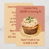 Cupcake Party Sweet Treats Kaart (Voorkant / Achterkant)