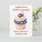 Cupcake Party Sweet Treats Kaart (Staand voorkant)