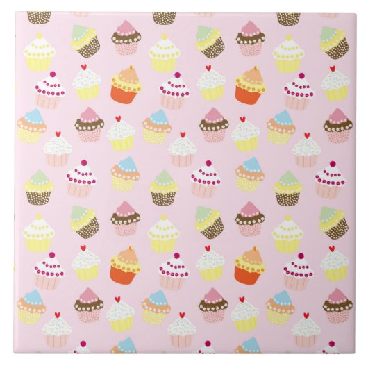 Cupcake Party Tile Tegeltje (Voorkant)