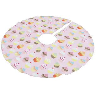 Cupcake Party Tree Skirt Imitatie Linnen Kerstboom Kleed