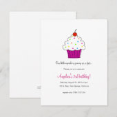 Cupcake Party-uitnodigingen Kaart (Voorkant / Achterkant)