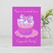 Cupcake Party ~ Uitnodigingen ~ Personaliseren (Staand voorkant)