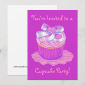 Cupcake Party ~ Uitnodigingen ~ Personaliseren (Voorkant / Achterkant)