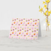 Cupcake Party Wenskaart (blanco) Kaart (Gele Bloem)